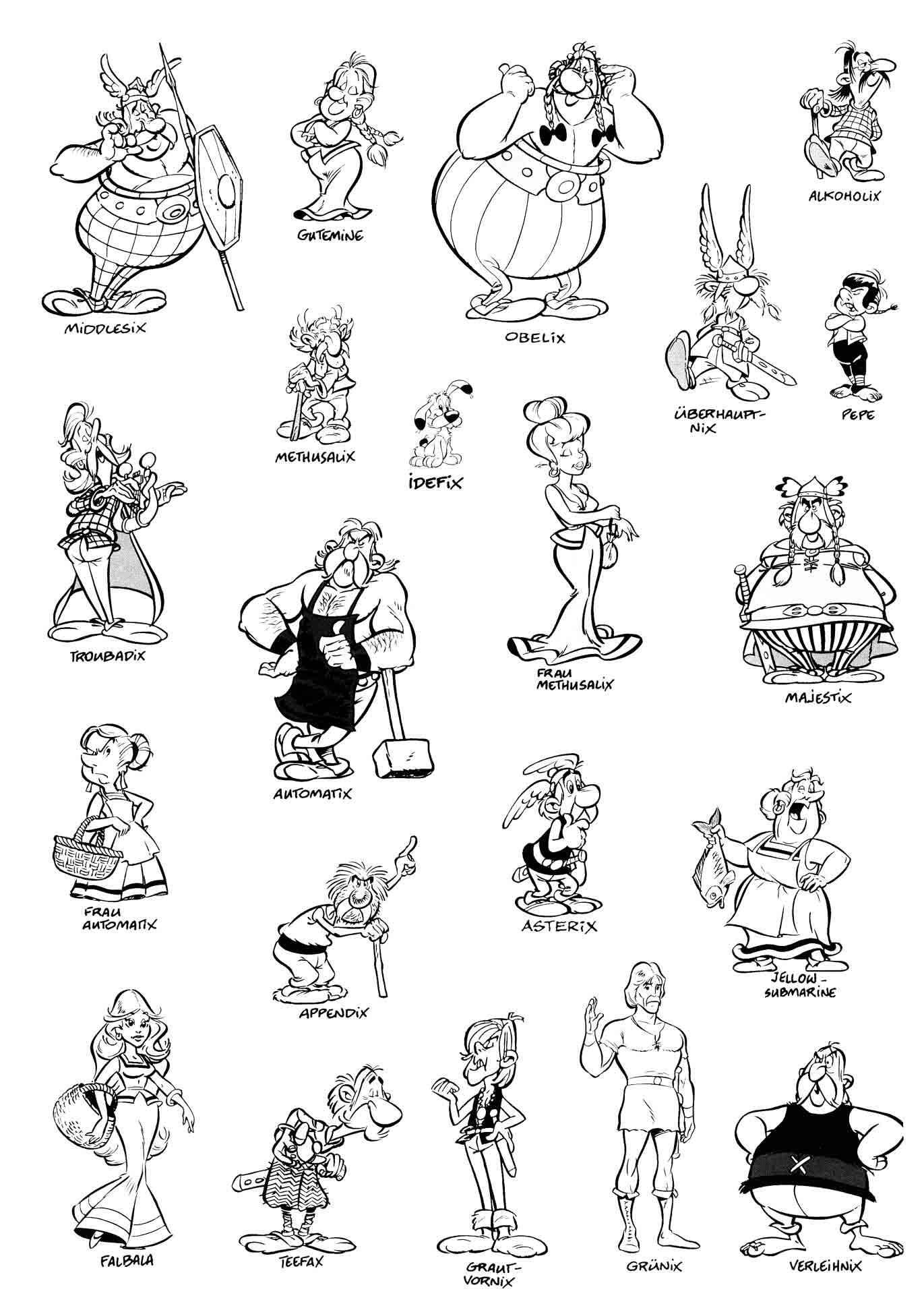 Astérix et Obélix se battent contre des romains dans un village gaulois