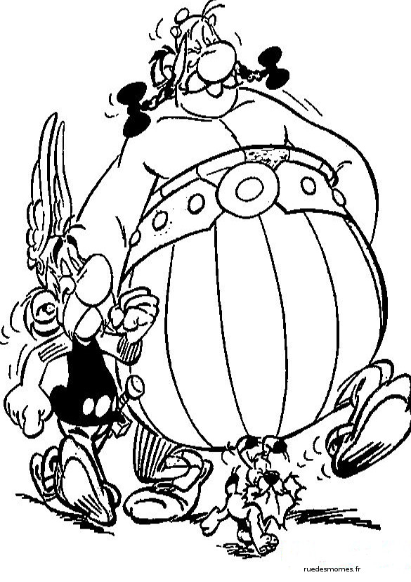 Asterix et Obelix se battent contre des romains dans la forêt