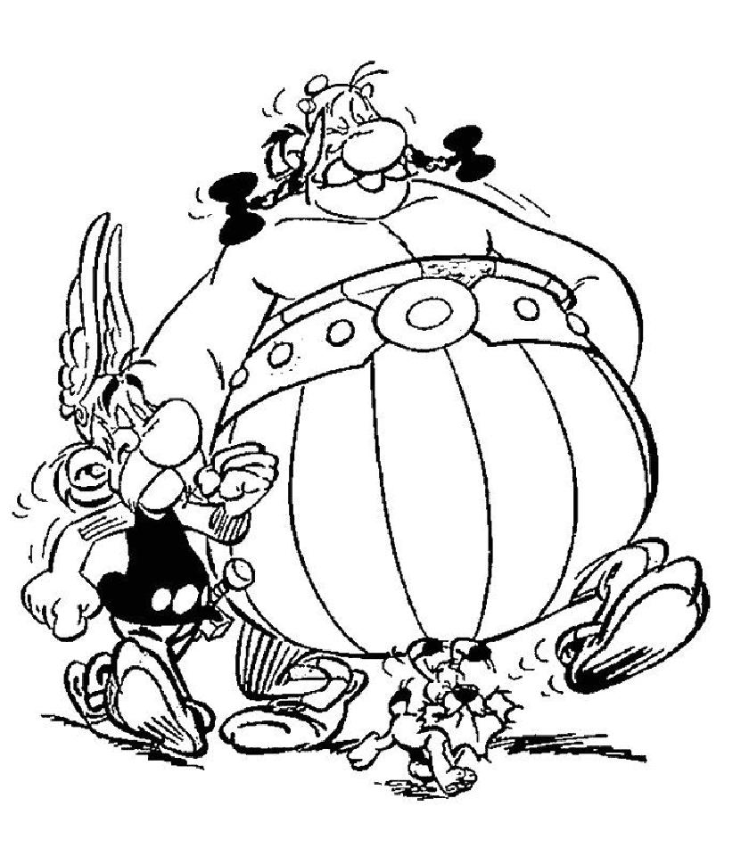 Asterix et Obelix se battent pour un sanglier dans la forêt