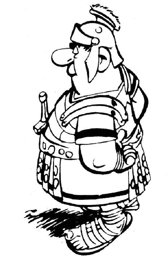 Asterix et Obelix se battent contre des romains dans un décor gaulois
