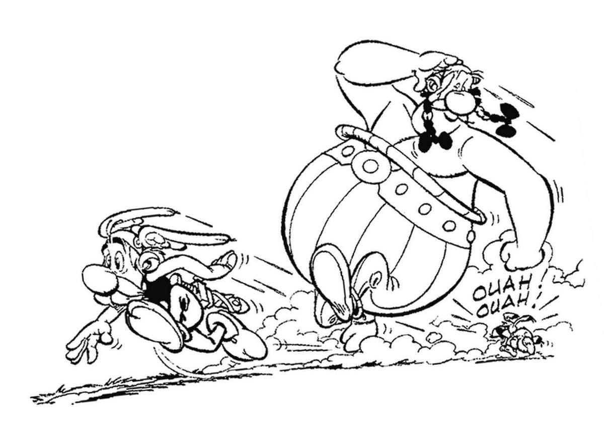 Asterix et Obelix en pleine aventure dans leur village gaulois