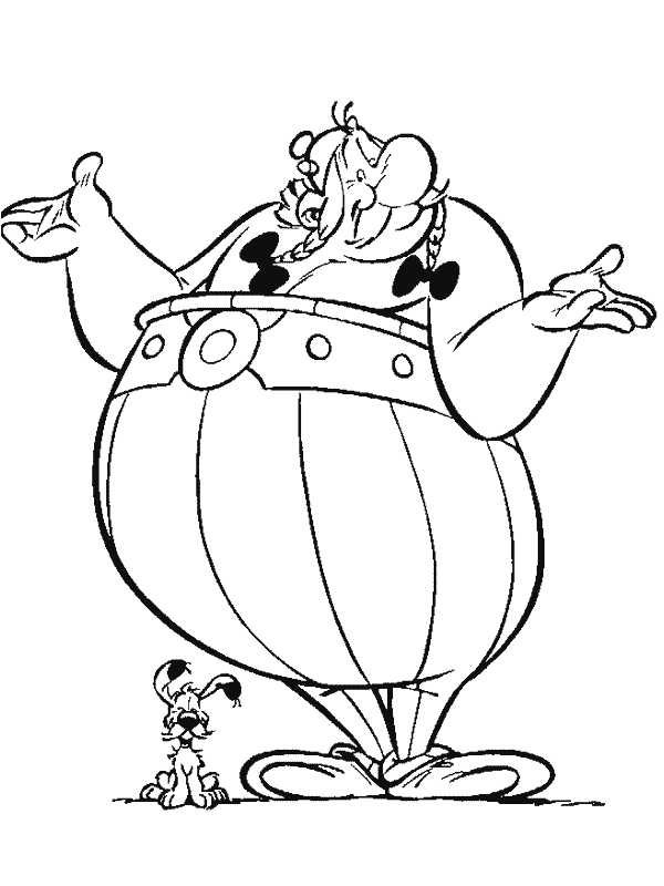 Asterix et Obelix en plein festin au village gaulois