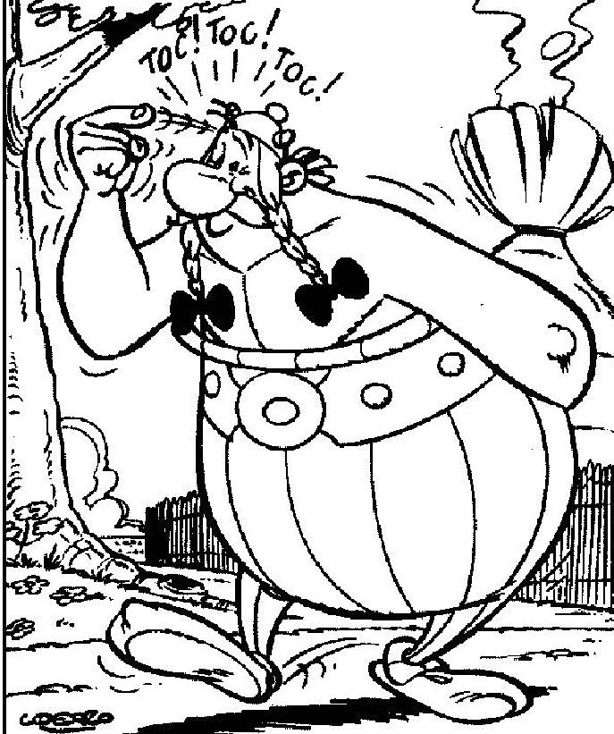 Asterix et Obelix se battent avec des romains dans un paysage gaulois