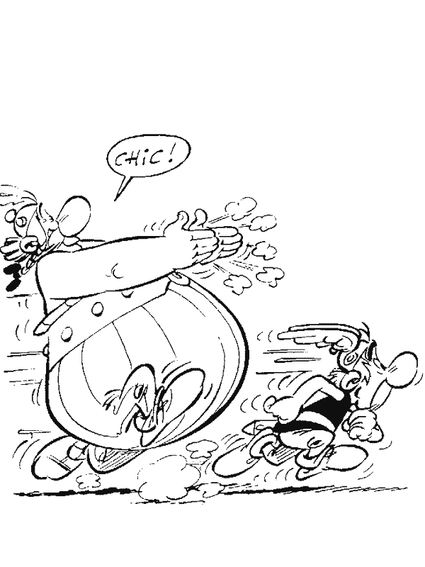 Asterix et Obelix s'apprêtent à déguster un banquet dans la forêt