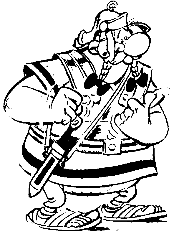 Asterix et Obelix en train de se battre contre des Romains
