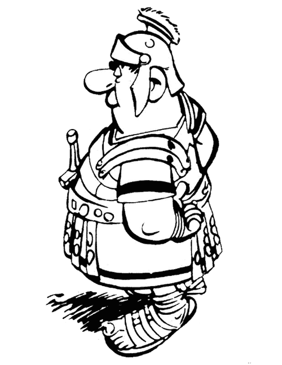 Asterix et Obelix se battent contre des romains dans un décor gaulois