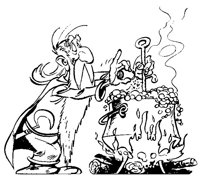 Asterix et Obelix se battent contre les Romains dans un décor gaulois