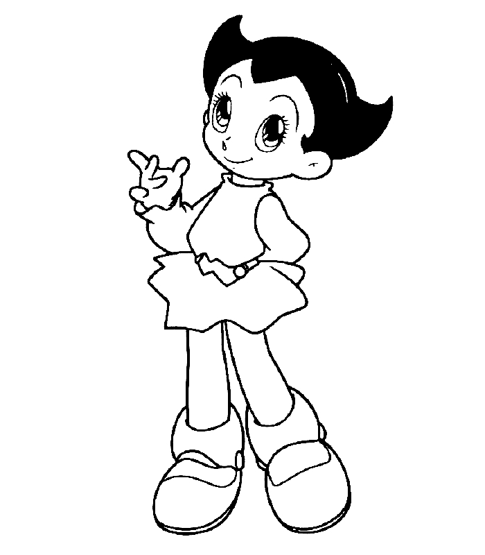 Astroboy en pleine action avec son robot ami dans un décor futuriste