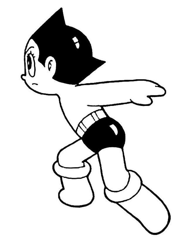 Astroboy en pleine action avec un fond dynamique