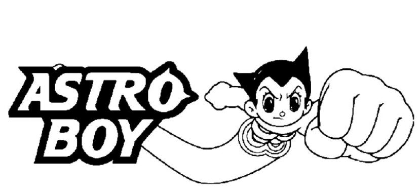 Astroboy en pleine action avec un décor futuriste