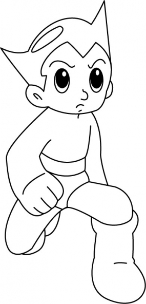 Astroboy en pleine action dans un décor futuriste