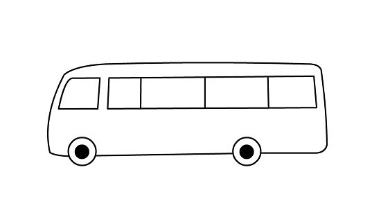 Coloriage d'un autobus en pleine route avec des passagers