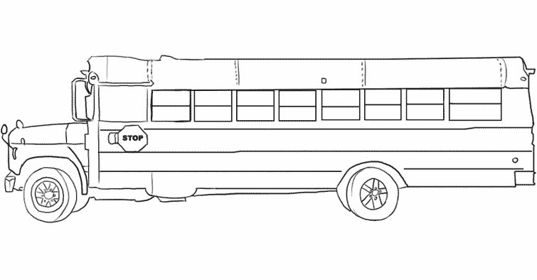 Coloriage d'un autobus en pleine circulation sur une route