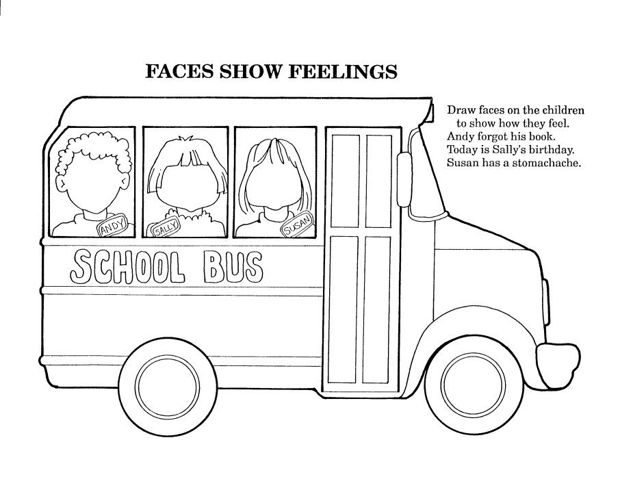Coloriage d'un autobus en pleine route avec un paysage urbain