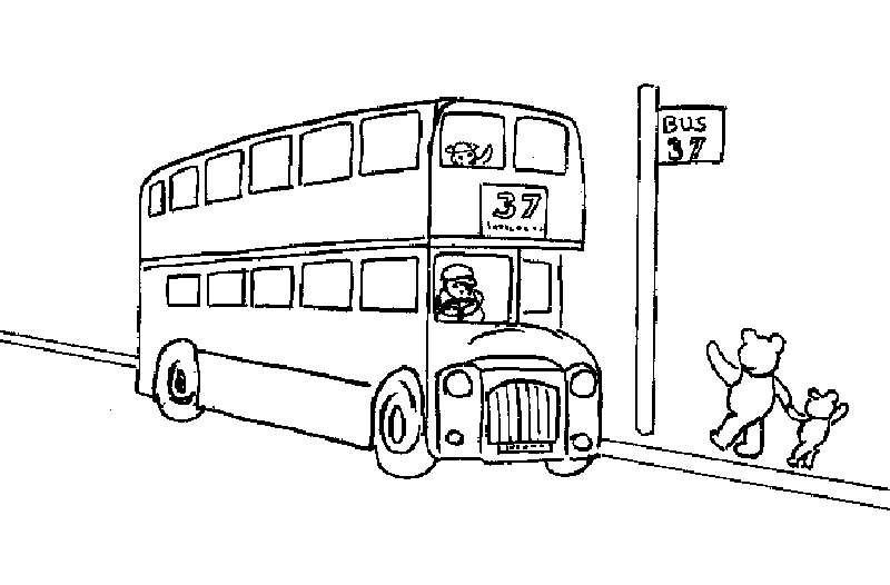 Coloriage d'un autobus en mouvement sur une route