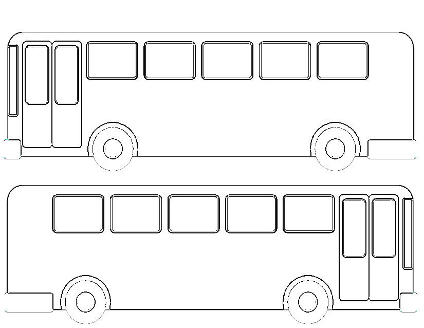 Coloriage d'un autobus en pleine circulation sur une route