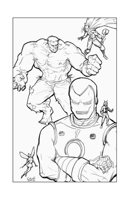 Les Avengers en pleine action sur un fond dynamique