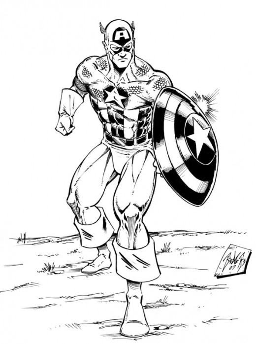 Coloriage des Avengers en pleine action face à un ennemi