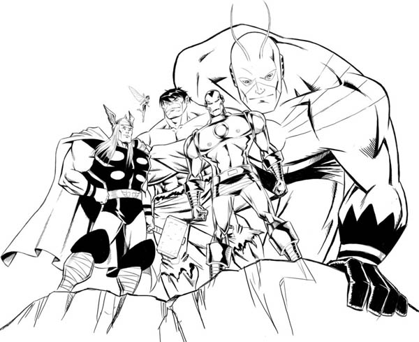 Les Avengers en pleine action sur fond urbain