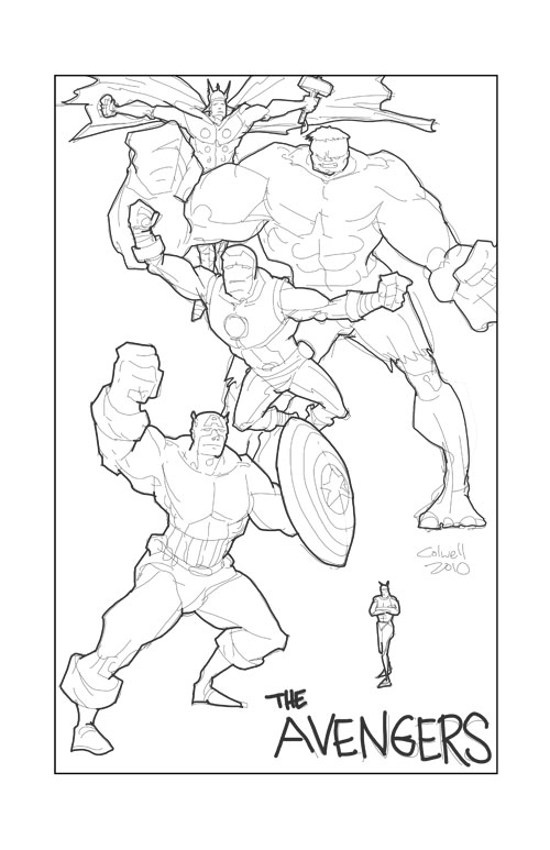 Les Avengers en pleine action sur un fond urbain