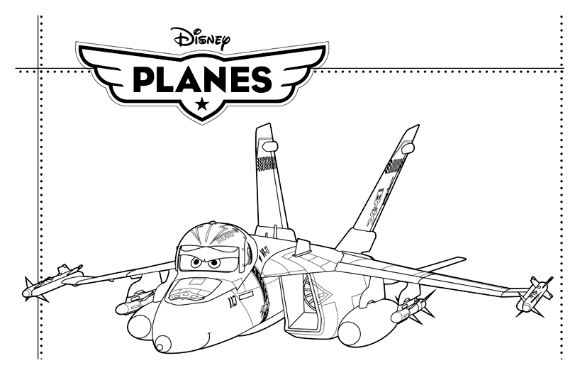 Coloriage d'un avion militaire survolant un paysage de bataille