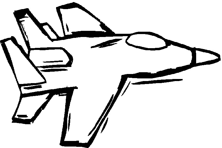 Coloriage d'un avion militaire survolant des montagnes