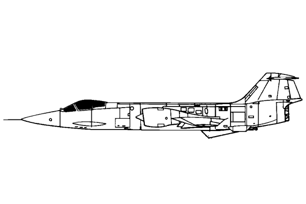 Coloriage d'un avion militaire en plein vol