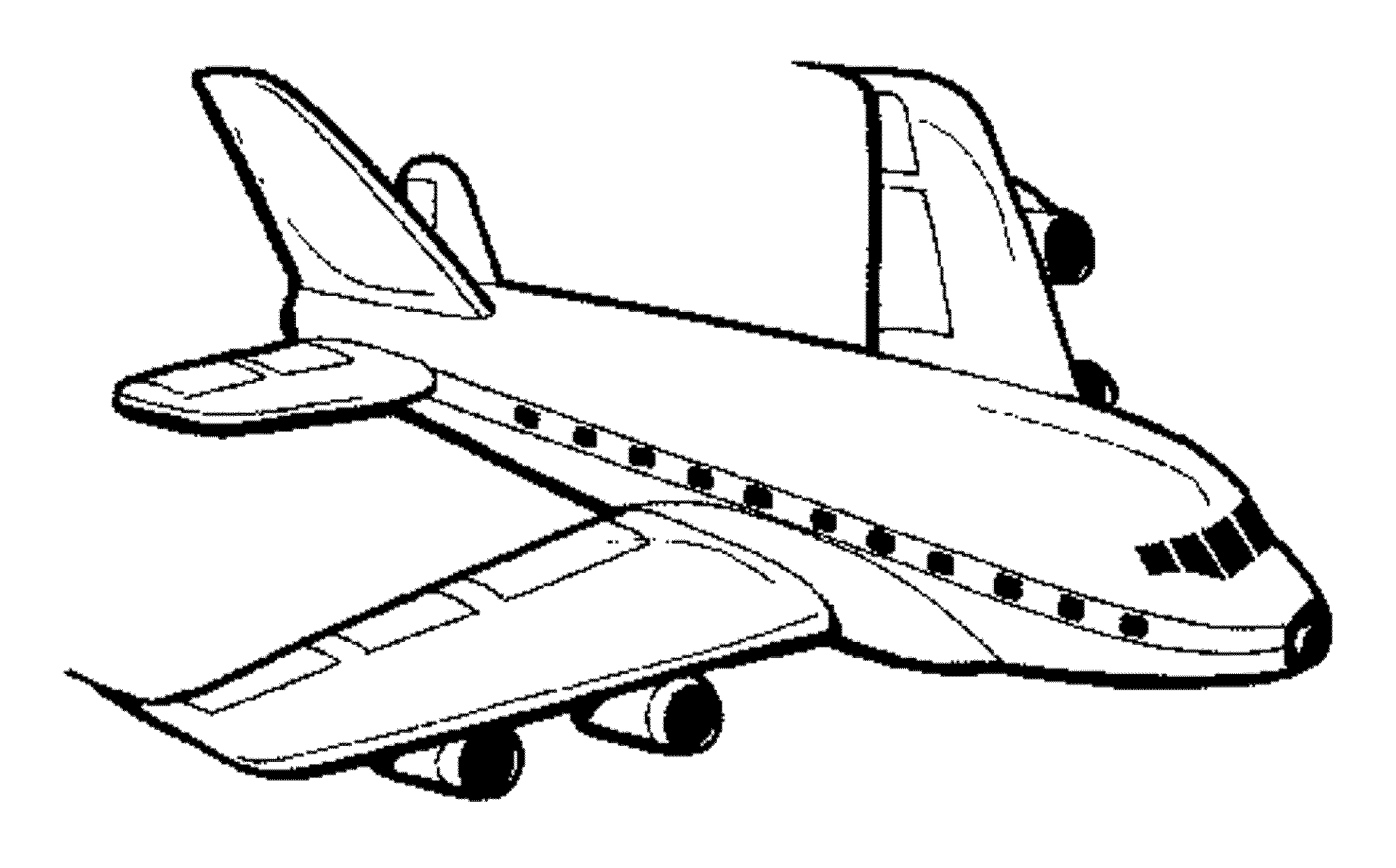 Un avion en plein vol sur un fond nuageux