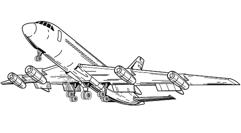 Un avion en plein vol sur fond de nuages