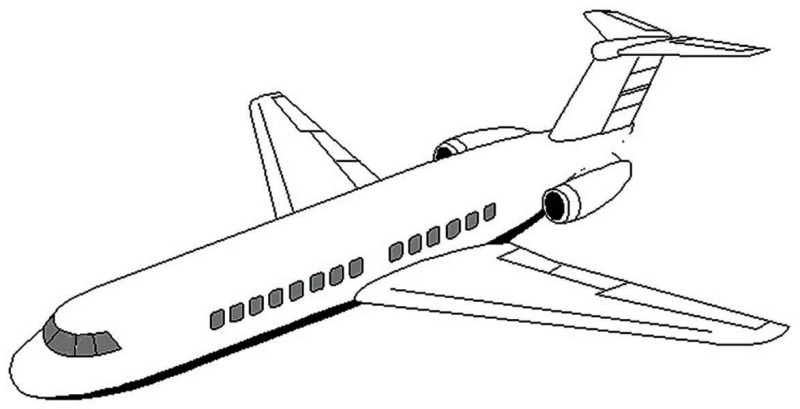 Coloriage d'un avion survolant les nuages