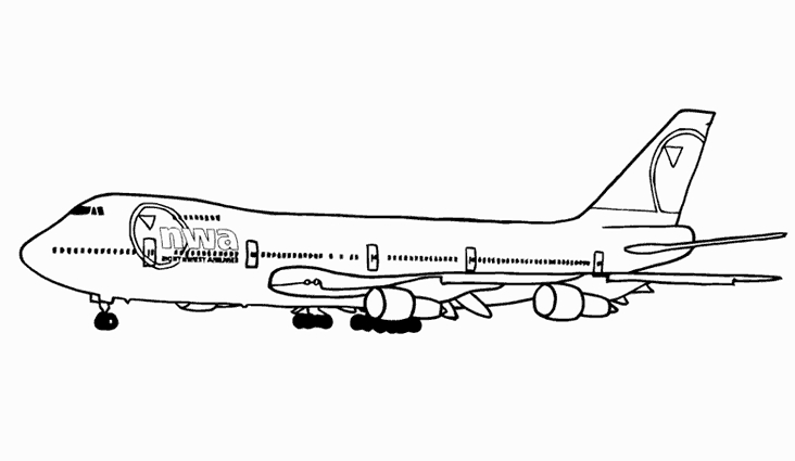 Coloriage d'un avion survolant un paysage nuageux