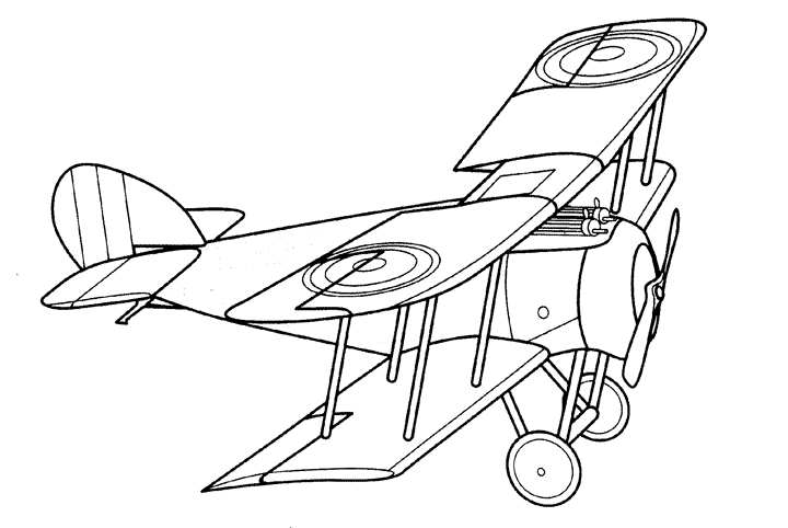 Coloriage d'un avion survolant des nuages