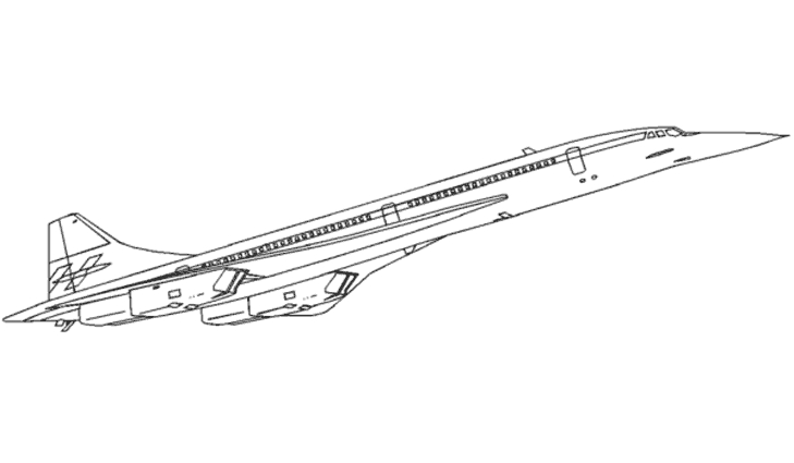 Coloriage d’un avion survolant un paysage nuageux