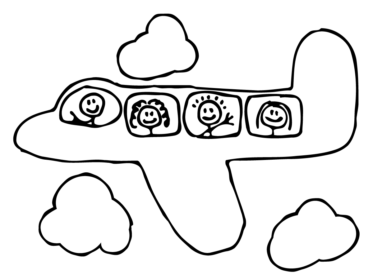 Un avion en plein vol au-dessus d'un paysage nuageux
