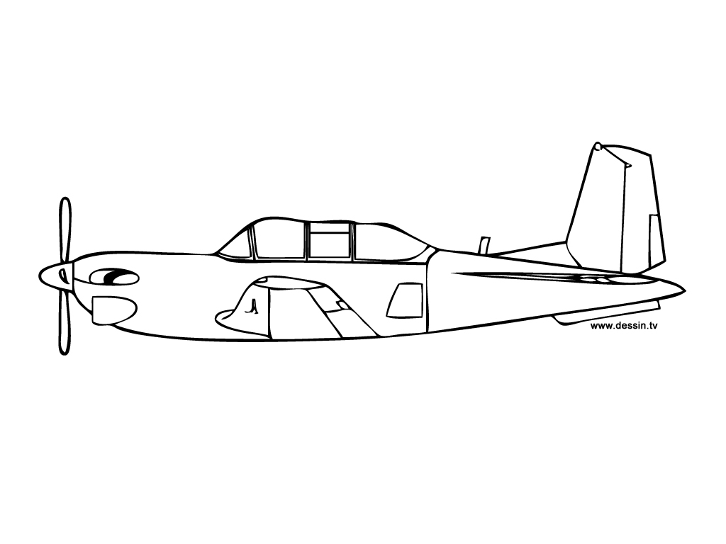 Coloriage d'un avion survolant des nuages