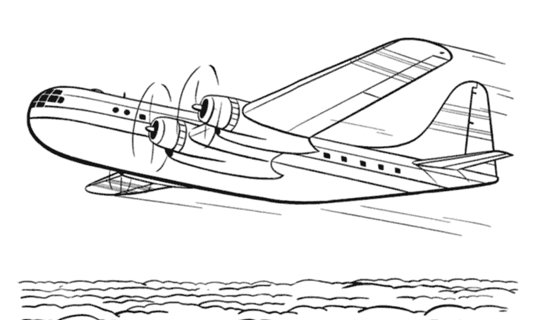 Avion en vol avec nuages et ciel dégagé