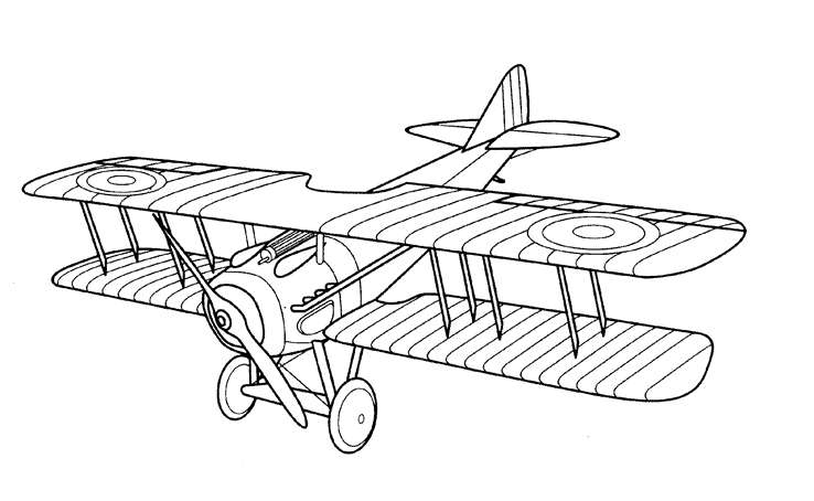 Coloriage d'un avion survolant un paysage nuageux