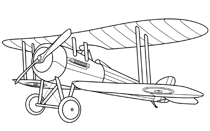 Coloriage d'un avion en plein vol au-dessus des nuages