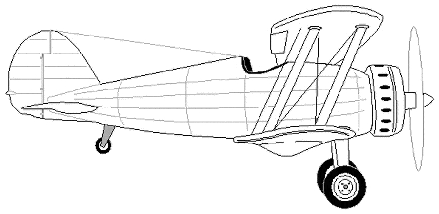 Coloriage d'un avion survolant un paysage
