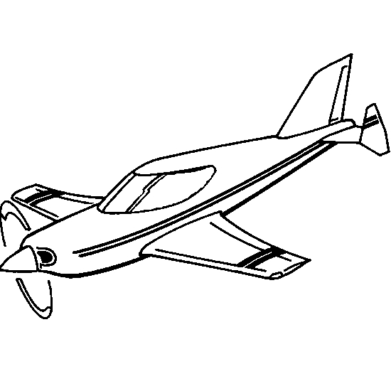 Coloriage d'un avion en plein vol au-dessus des nuages