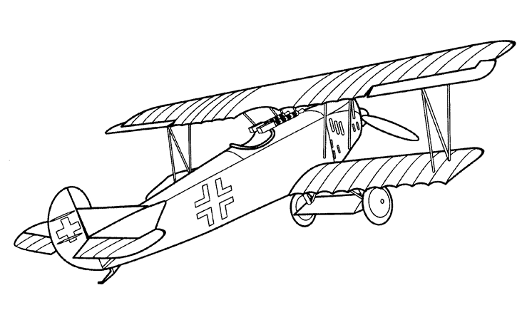 Coloriage d'un avion en plein vol au-dessus des nuages