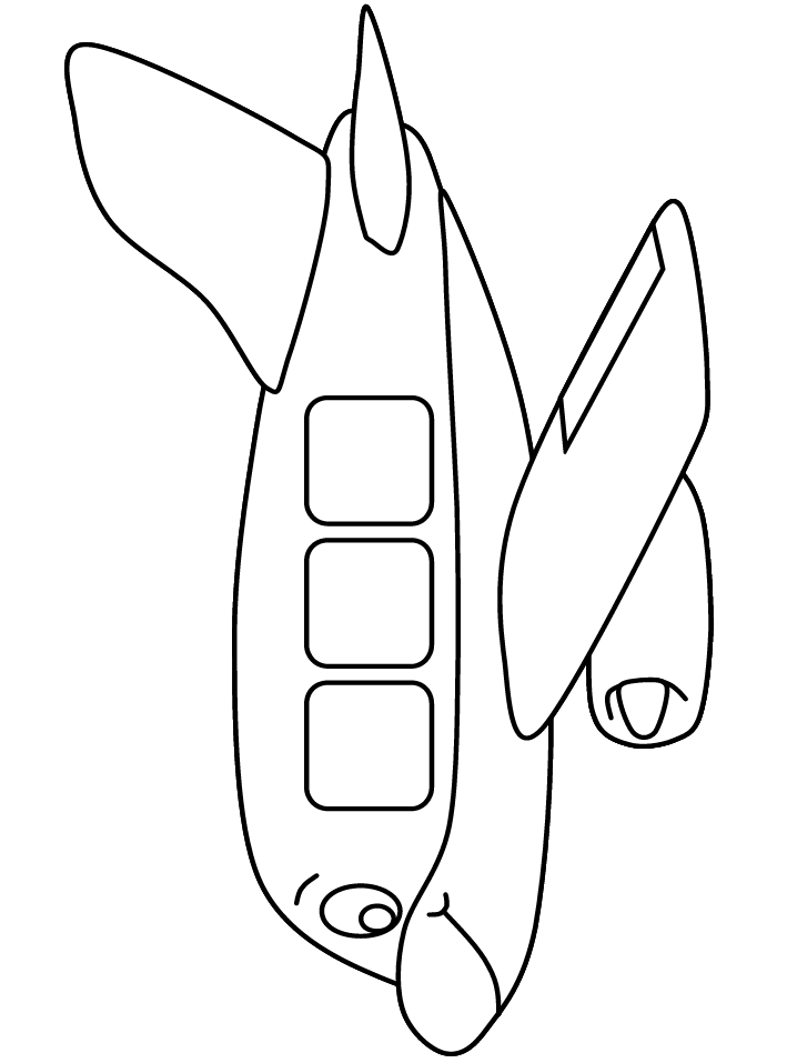 Coloriage d'un avion en plein vol dans un ciel dégagé
