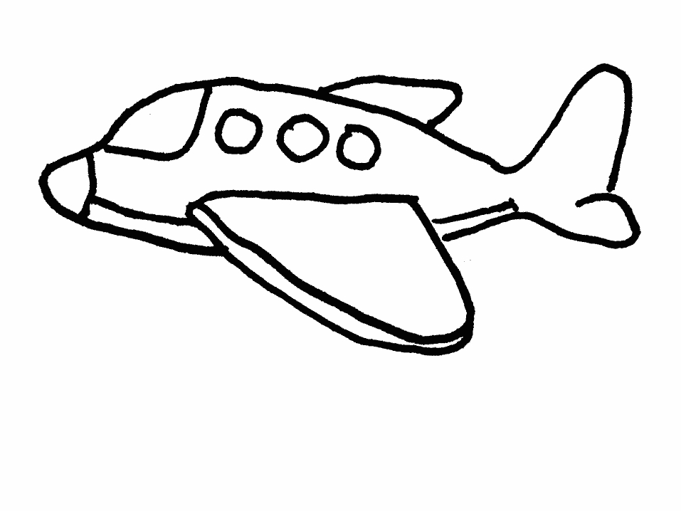Coloriage d'un avion en plein vol au-dessus des nuages