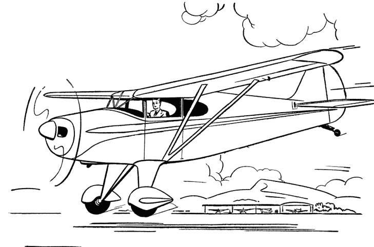 Un avion en plein vol sur fond nuageux