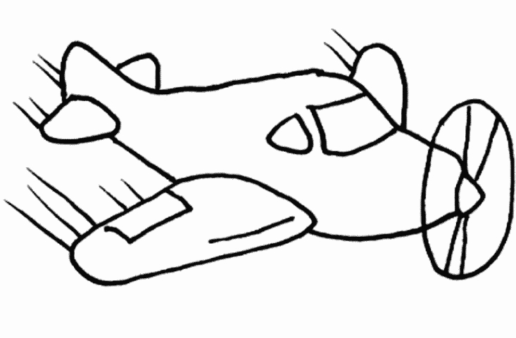Coloriage d'un avion en plein vol au-dessus des nuages