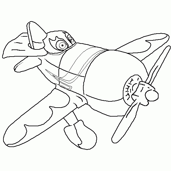 Coloriage d'un avion volant dans le ciel