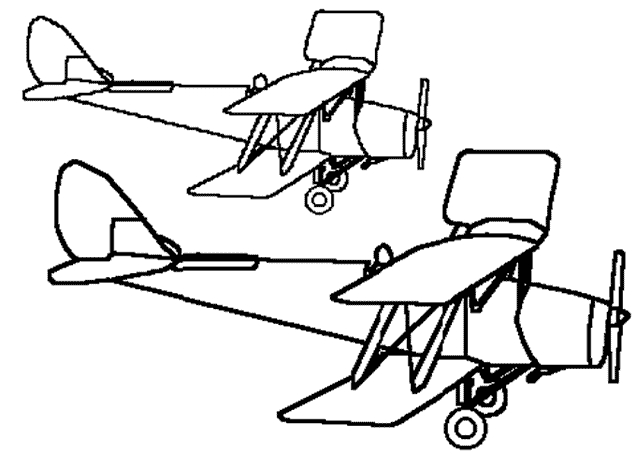 Coloriage d'un avion survolant un paysage nuageux