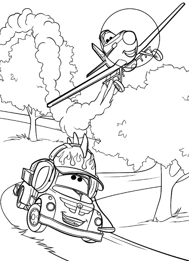 Coloriage d'un avion survolant des nuages