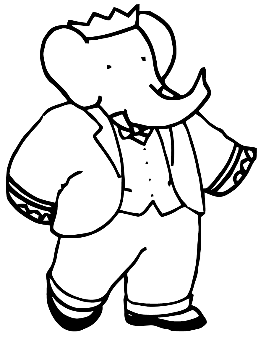 Babar en train de se promener dans la forêt