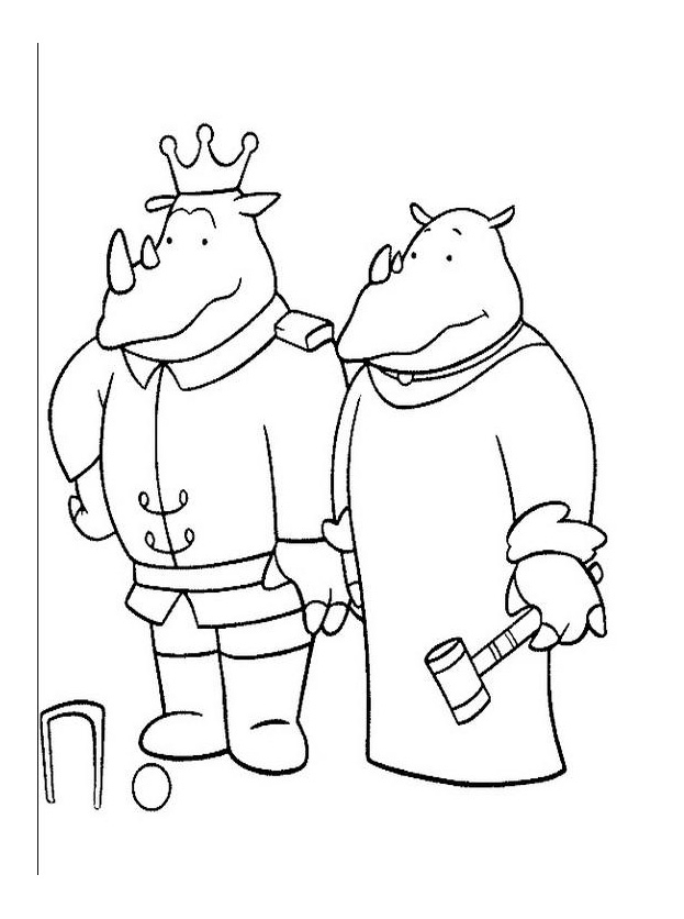 Coloriage de Babar le petit éléphant en train de marcher dans la forêt